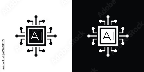 AI icon symbol. Simple, flat design for web and mobile app
