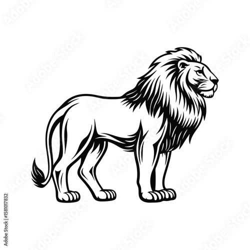 Wallpaper Mural Majestic male lion side profile silhouette proud side view Torontodigital.ca