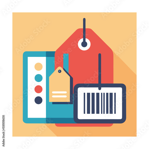 Product Label Icon Pack with Barcode SKU and Tags