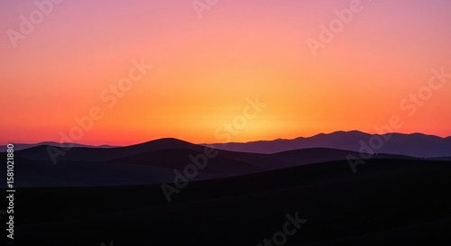 Wallpaper Mural Vibrant Sunset Over Dark Mountain Silhouettes At Dusk Torontodigital.ca