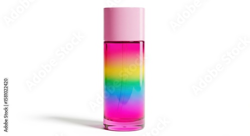 Colorful Perfume Bottle With A Rainbow Gradient