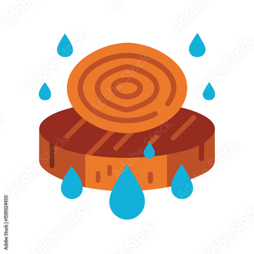 Rain Soaked Wood Texture Showing Wet Glossy Surface