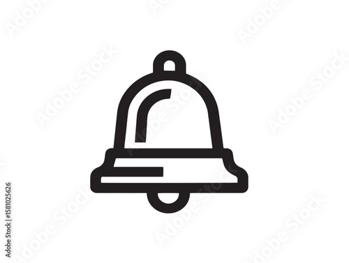 Modern Line Art Bell Icon for Notifications  