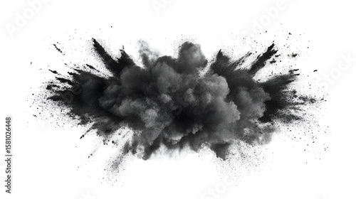 Black and white powder explosion abstract art design
