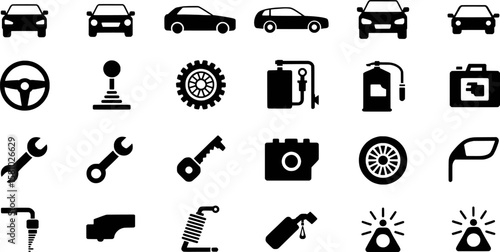 Automotive icons collection graphic design vector illustration