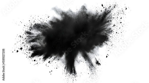 Black and white powder explosion abstract art design