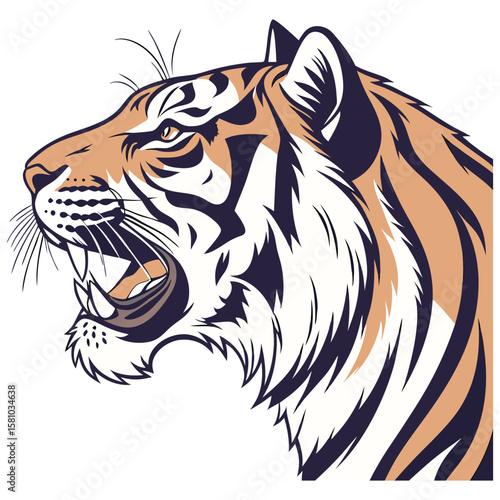 Roaring Tiger Head Vector Logo