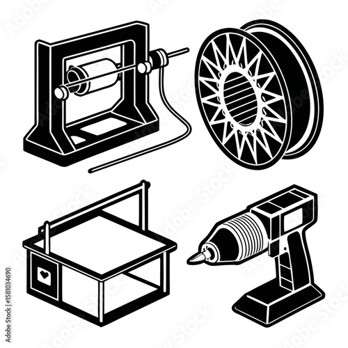 3d printing tools collection filament spool extruder