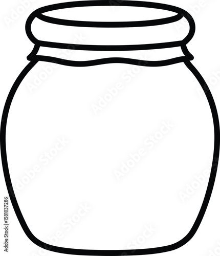honey jar icon line art vector illustration on transparent background	