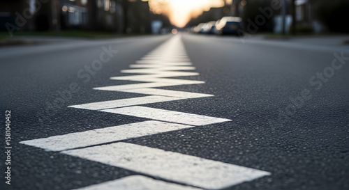 Wallpaper Mural Asphalt Zigzag: Visual Metaphor For Directional Road Safety Signage Concepts Torontodigital.ca