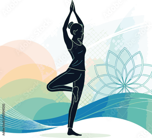 woman silhouette single parson clear workout silhouette yoga pose, and Graphic,




