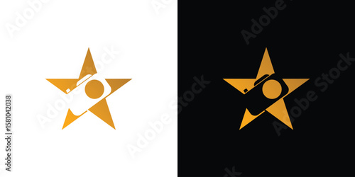 Modern and luxurious camera star logo design