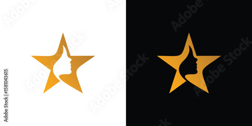 Modern and luxurious women star logo design