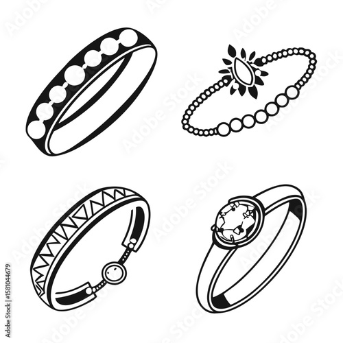 Four bracelet and bangle designs jewelry accessory