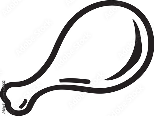 Minimal Chicken Leg Drawing in Fresh 2D Design