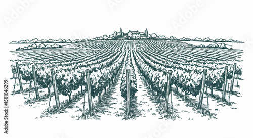 vineyard porcelain decoration design (dark green)