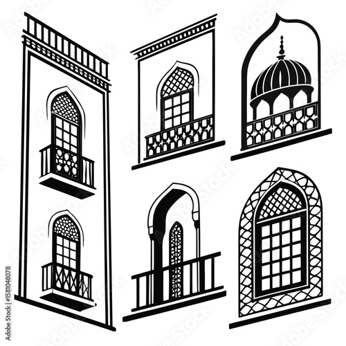 Middle Eastern Architectural Windows architecture balconies