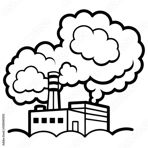 Air Pollution Line Art Vector