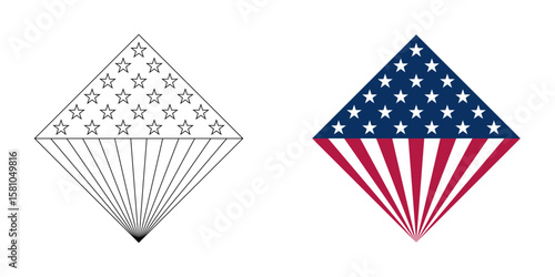american flag icon set. vector illustration isolated on white background