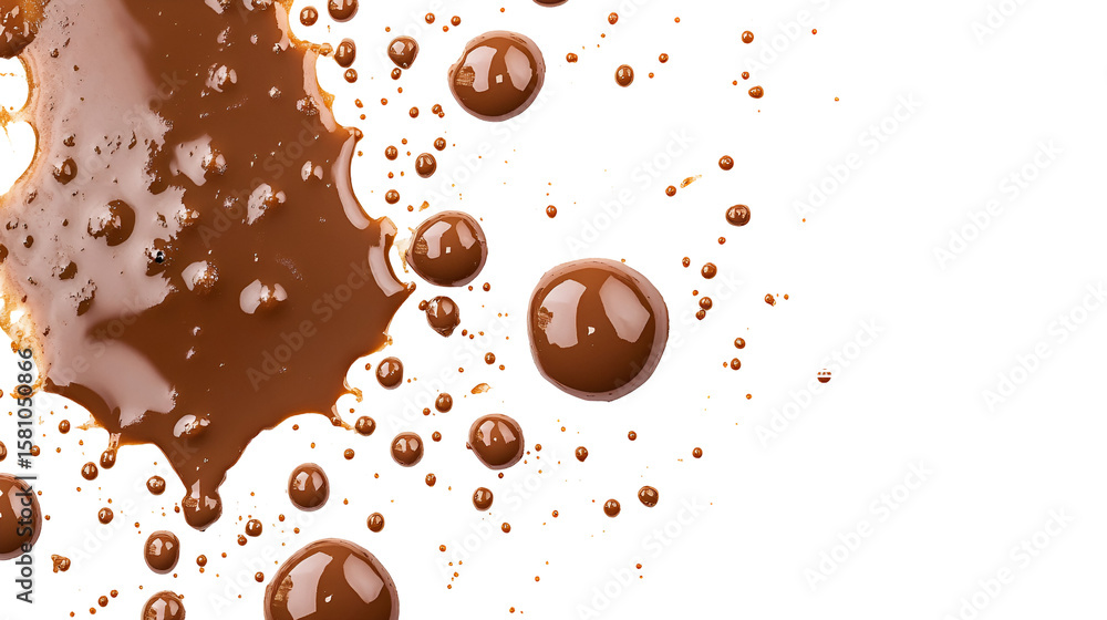Obraz premium Chocolate splash droplets background texture