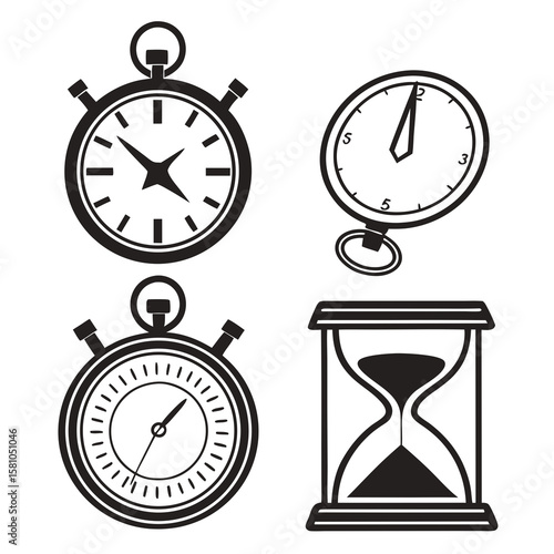 Stopwatch hourglass pocket watch timekeeping devices