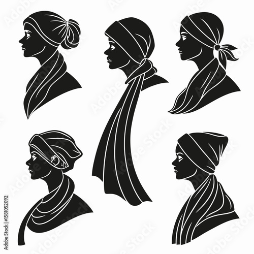 Women headscarf and shawl silhouettes fashion style