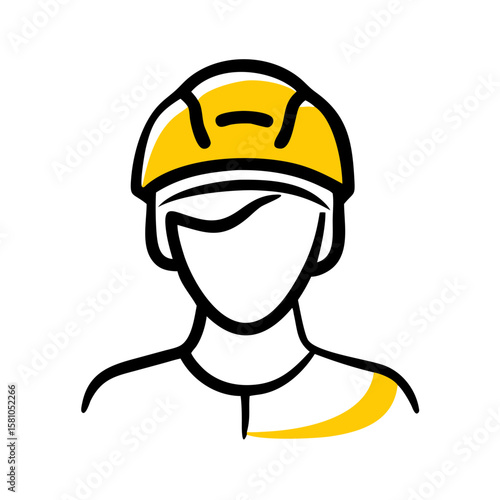 Construction worker in helmet icon