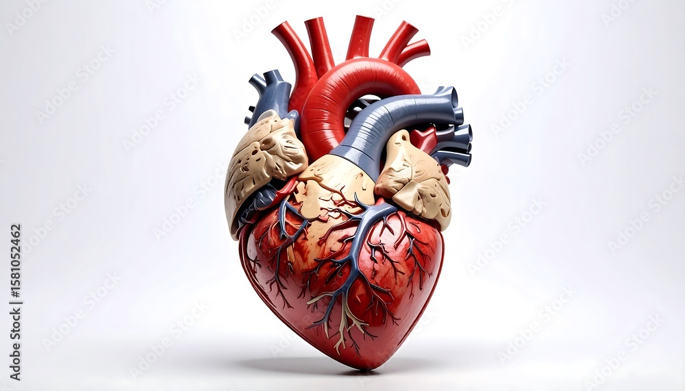 Naklejka premium 3D anatomical model of a human heart (1)