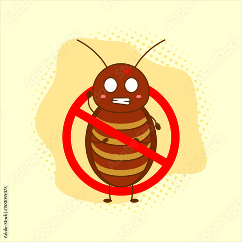 Cartoon cockroach. Vector illustration design. EPS 10.