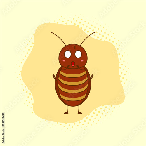 Cartoon cockroach. Vector illustration design. EPS 10.
