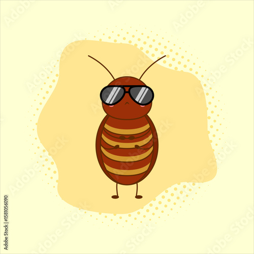 Cartoon cockroach. Vector illustration design. EPS 10.