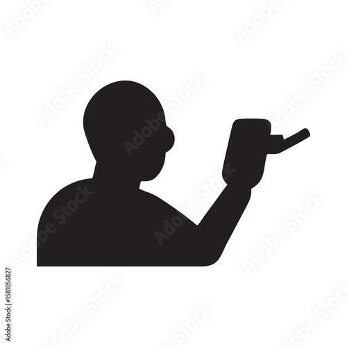 Silhouette of a Person Using a Vintage Camera A Retro Photography Icon