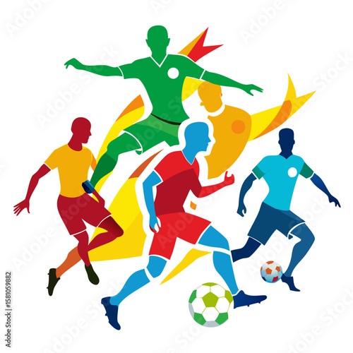 soccer players vector illustration