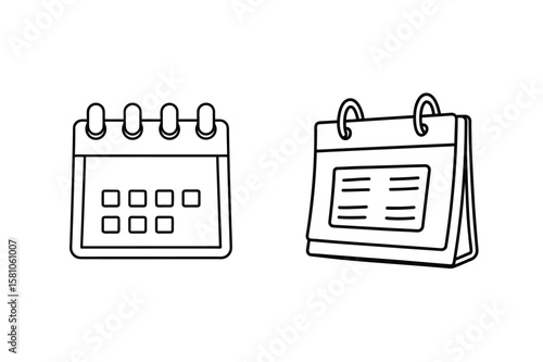 Desk calendars with spiral binding planning scheduling