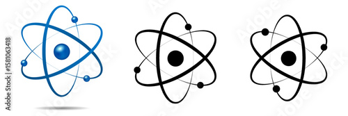Tableau sur toile Atom icon in flat design