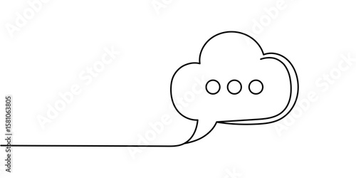 Hand drawn one line vector. Quick tips. Continuous one line drawing of speech bubbles. Trendy line art vector on a white background. Editable stroke