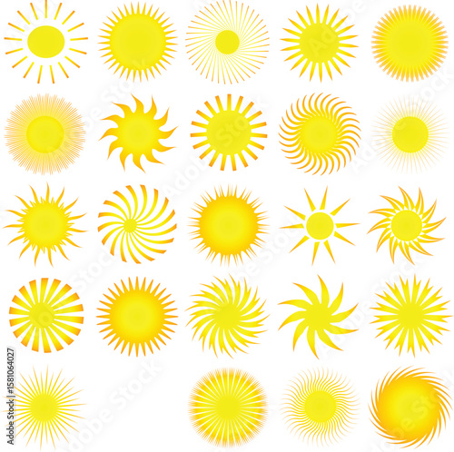 set of sun icons