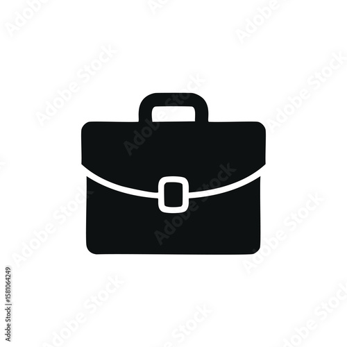 Black briefcase with white clasp and handle luggage business