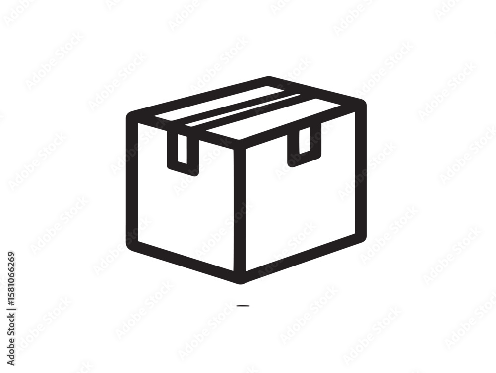 Food delivery box icon vibrant 2D vector line art illustration Food delivery box icon vibrant 2D vector line art illustration