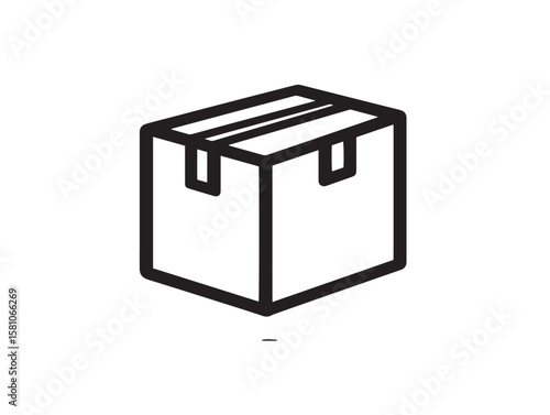 Food delivery box icon vibrant 2D vector line art illustration  