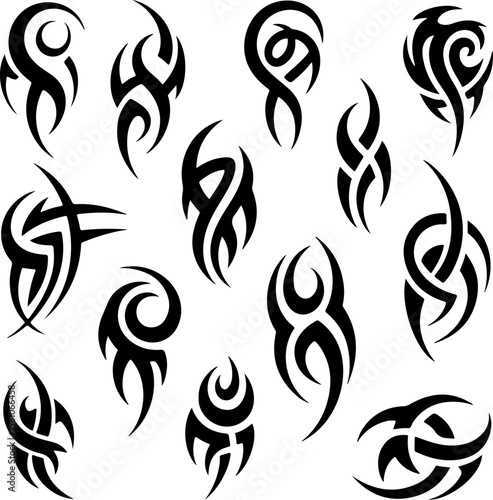 Diverse Tribal Tattoo Design Collection vector bundle graphic, design,