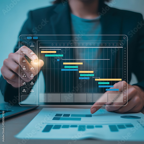 Obraz na płótnie Project Management with Interactive Gantt Chart Technology