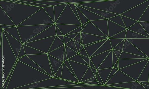 Background abstract green line triangle. geometric line texture background. polygon pattern. retro styled concept.