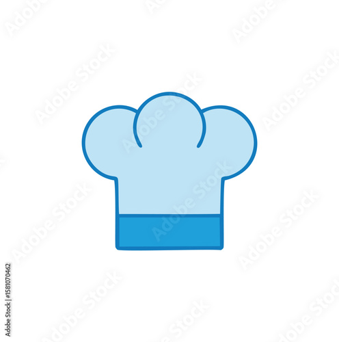 Blue chef hat with white background cooking culinary