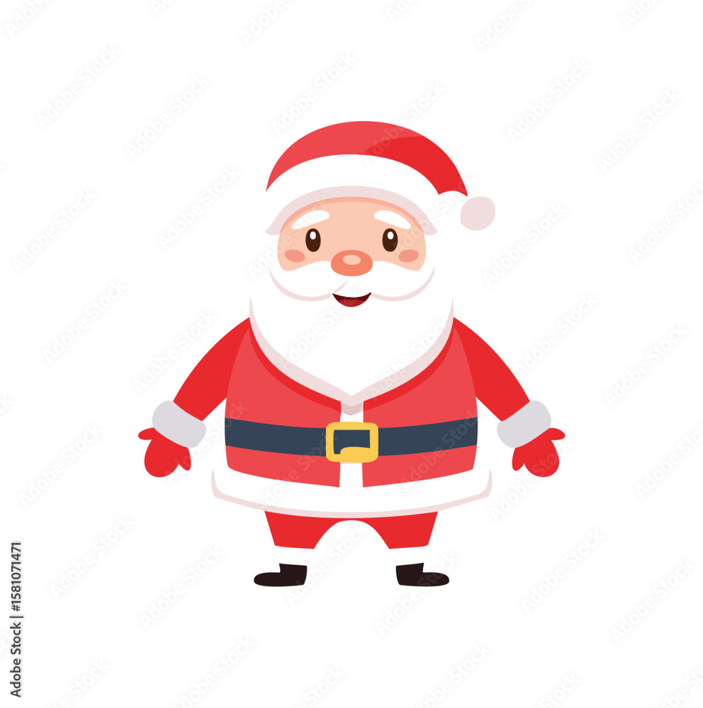 Cheerful Santa Claus character in festive attire Christmas holiday Cheerful Santa Claus character in festive attire Christmas holiday