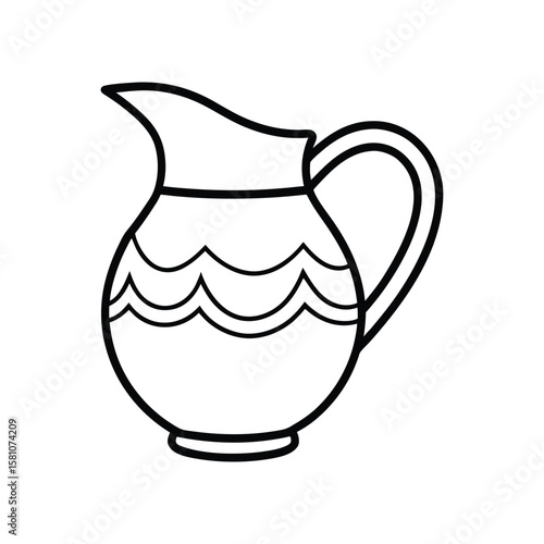 pitcher line art