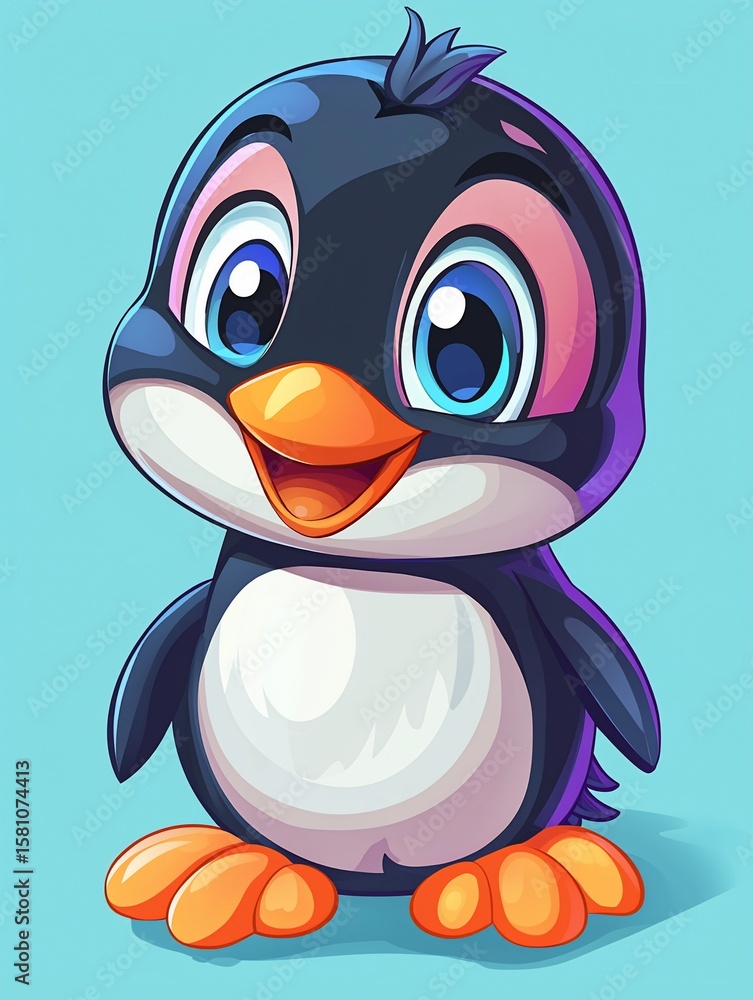 Obraz premium Cute cartoon penguin (1)