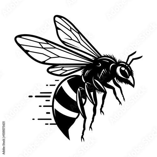 Bold Bee Vector Illustration - Striking Insect Graphic