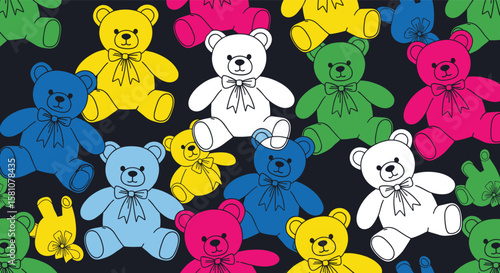 Colorful Teddy Bear Companions for Cozy Playtime Adventures