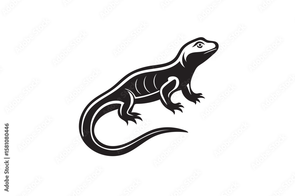 Fototapeta premium Monitor lizard silhouette.